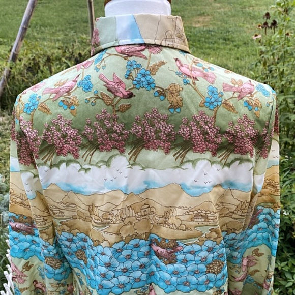 Vintage 70s novelty button down, dagger collar - Picture 7 of 9